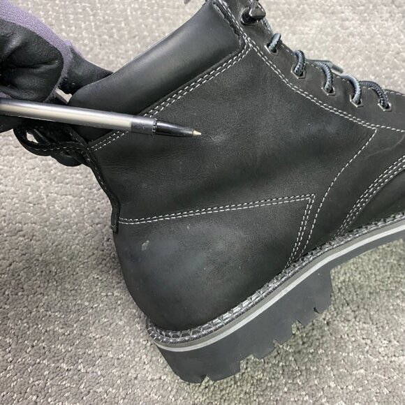 Eddie Bauer Severson Moc Toe Boots Men's 12 Black Leather Waterproof 4041-785 - Picture 8 of 14